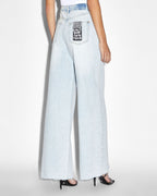 Womens Strider Drift Trashed Wide Denim Jeans - Denim