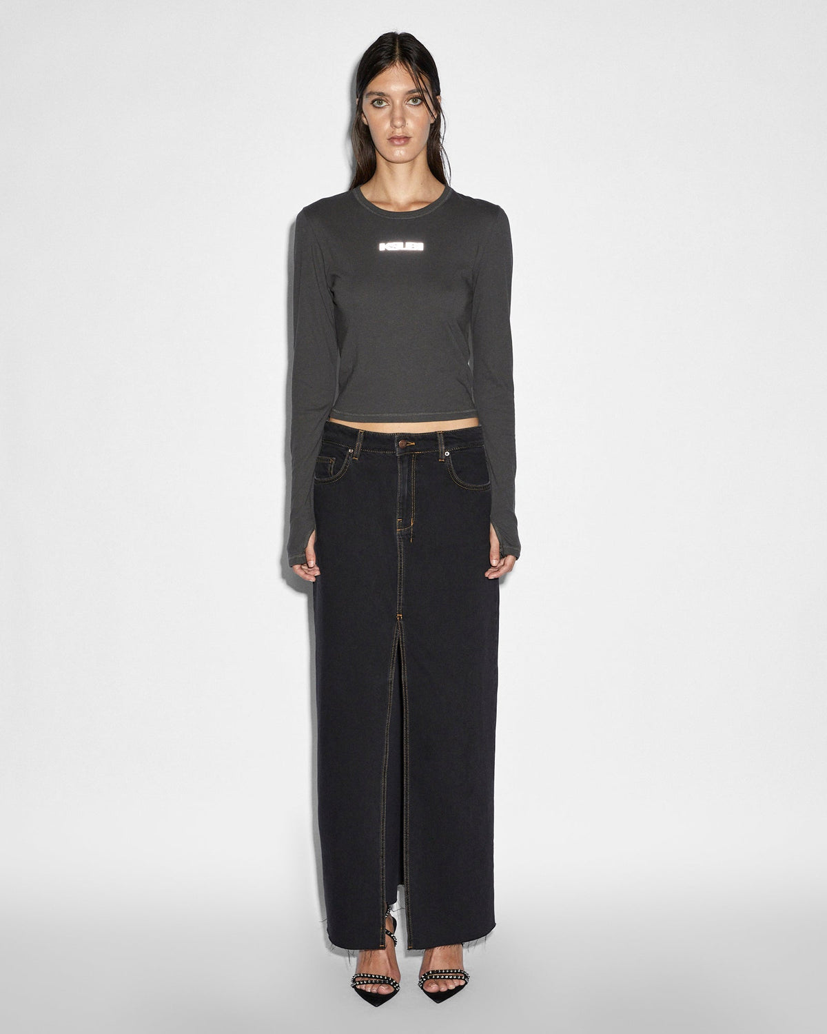 WOMENS KARA MAXI SKIRT PITCH SKIRTS
