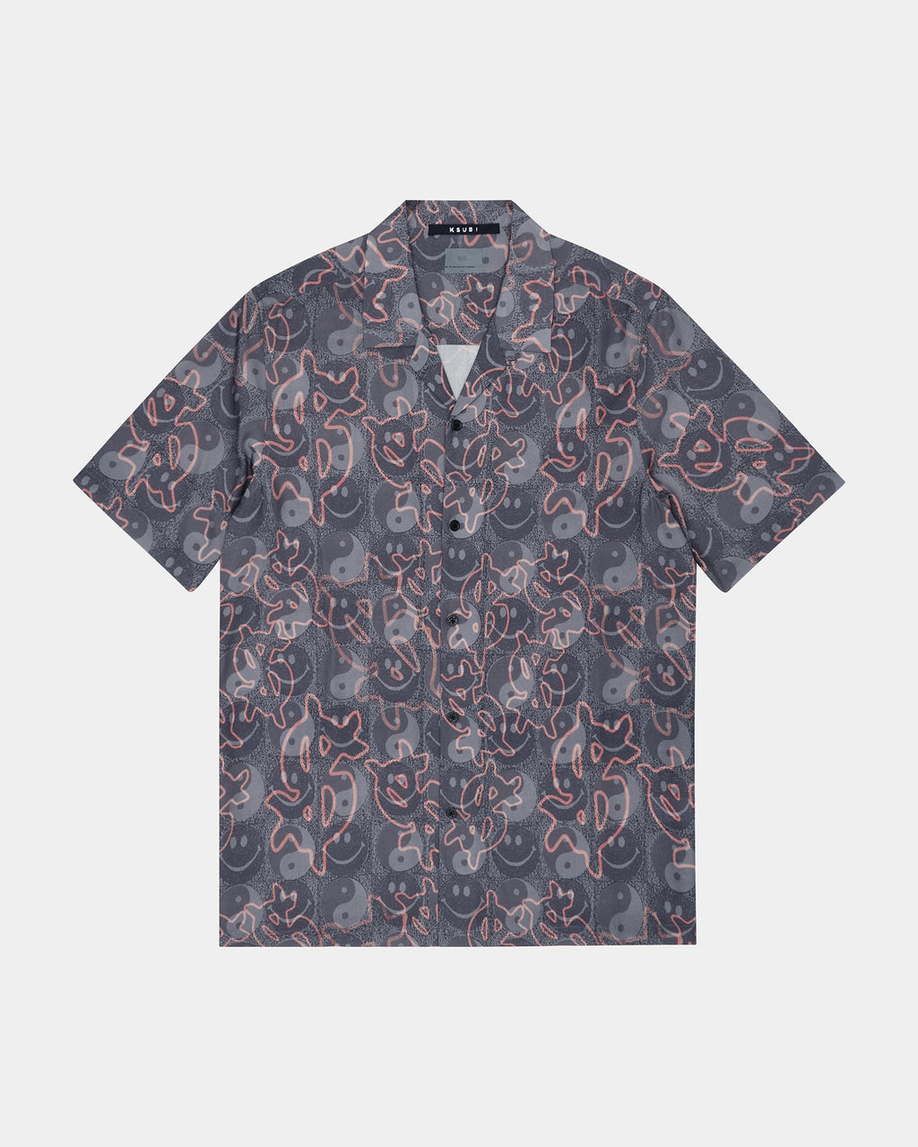 Mens Yin Dollar Resort Ss Shirt Multi Regular Shirts - Multi Colour