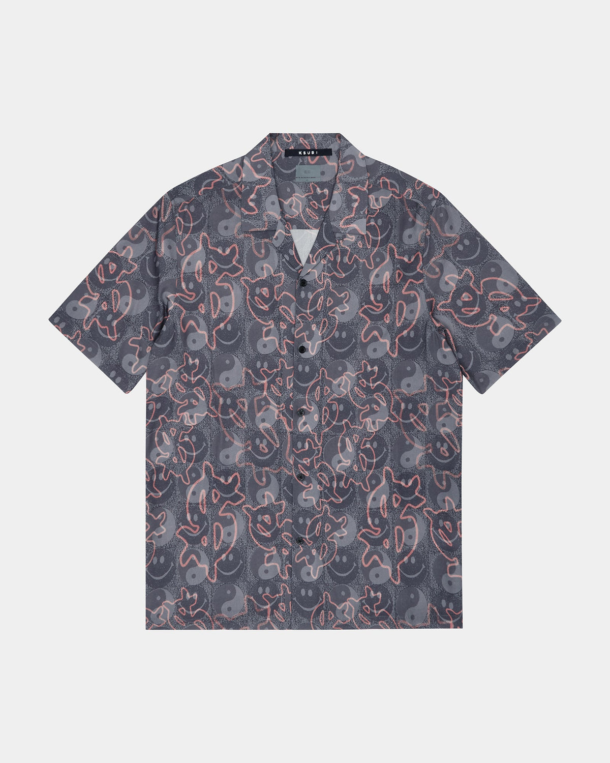 Mens Yin Dollar Resort Ss Shirt Multi Regular Shirts - Multi Colour