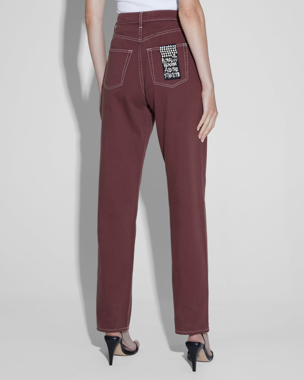 Womens Playback Andorra Straight Denim Jeans - Burgundy