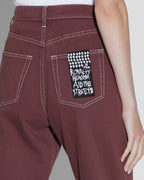 Womens Playback Andorra Straight Denim Jeans - Burgundy