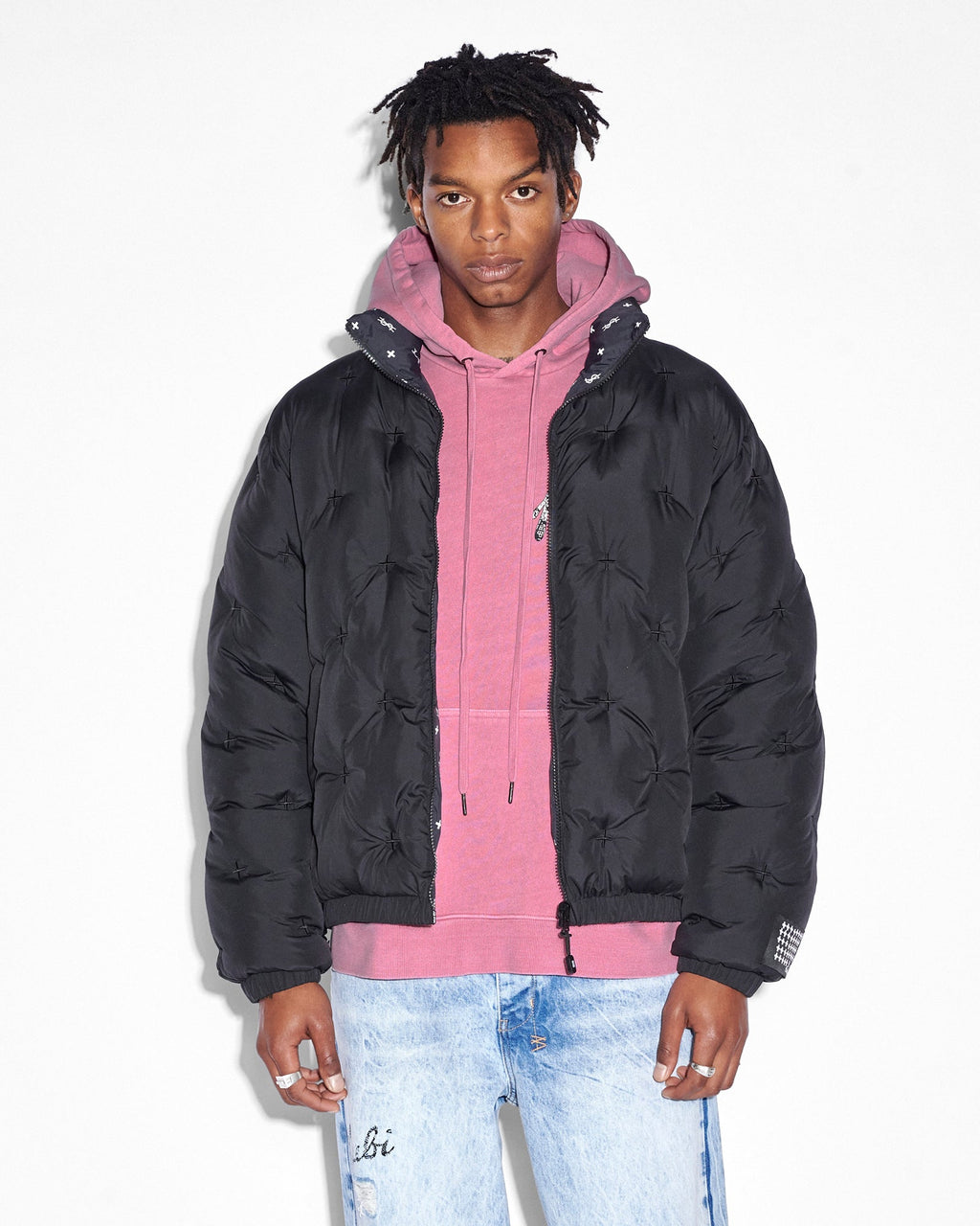 Mens Flight Puffer Jacket Black Regular Jackets - Black