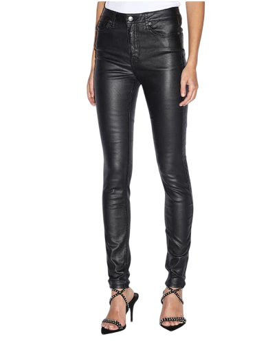 WOMENS  SPRAY ON XTRA JET BLACK WAX SKINNY DENIM JEANS