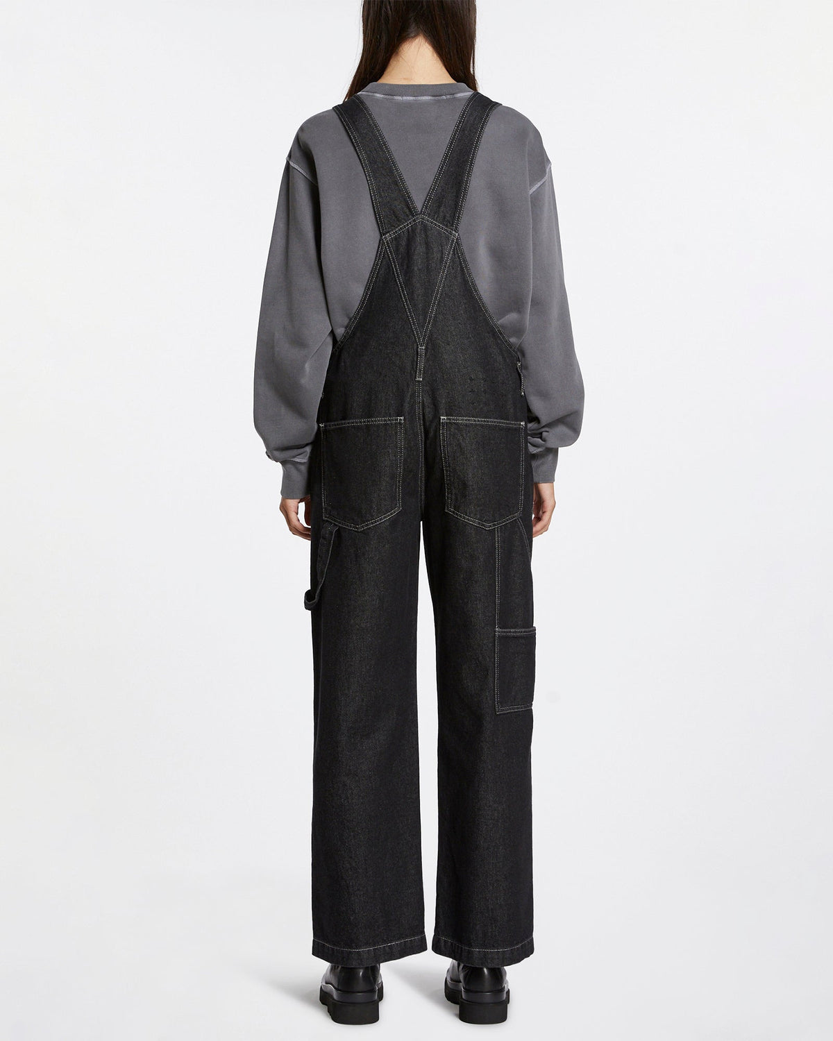 Womens Easy Overalls Midnight Oversized Jumpsuits - Black
