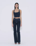 Womens Bustier Top Obscura Fitted Fashion Tops - Denim