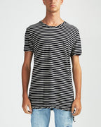 Mens Sinister Ss Tee B&w Stripe Tees - Multi Colour