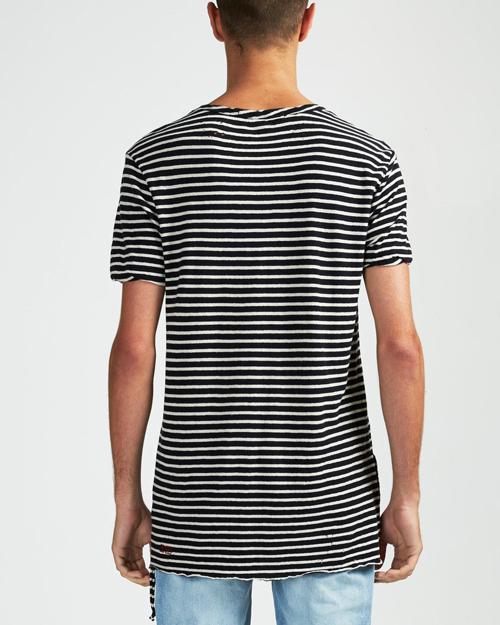 Mens Sinister Ss Tee B&w Stripe Tees - Multi Colour