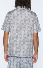 Mens Plus Resort Ss Shirt Stone Regular Shirts - Grey