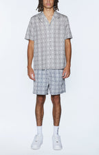 Mens Plus Resort Ss Shirt Stone Regular Shirts - Grey